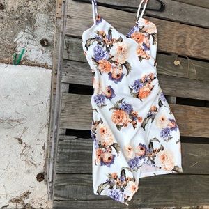 *Perfect-for-summer* white & floral mini dress!